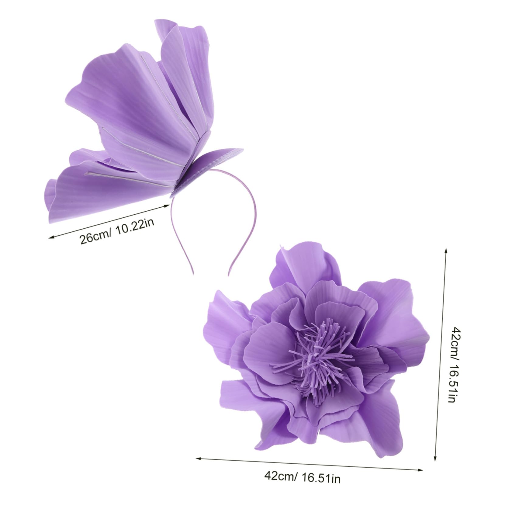 Gatuida Diadema con Gran Flor Artificial Morada Tocado Floral Elegante para Mujer Accesorio de Pelo para Bodas Fiestas y