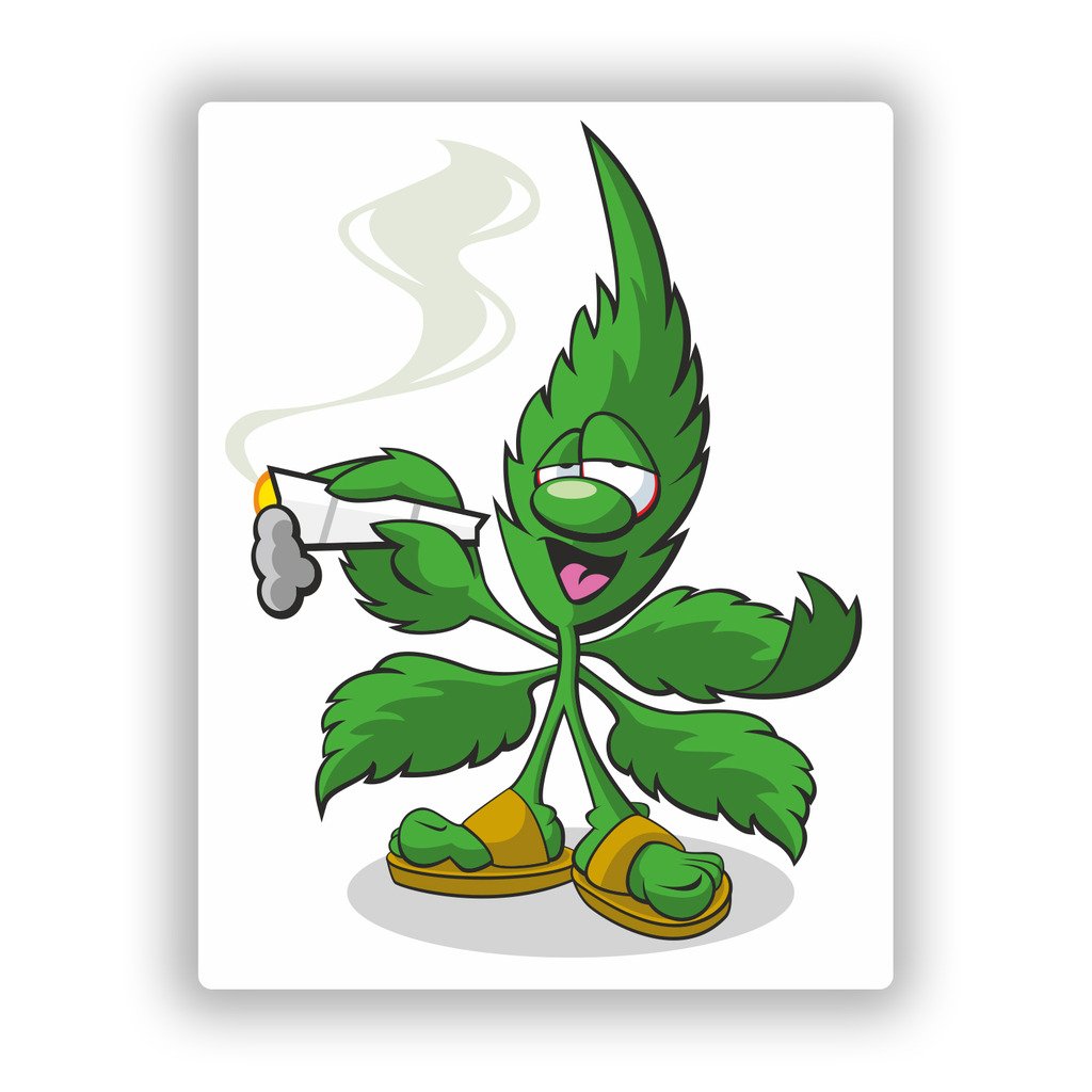 Destinationvinyl Multi 2 X 10Cm/100Mm Smoking Weed Vinyl Stickers Travel Luggage #10757