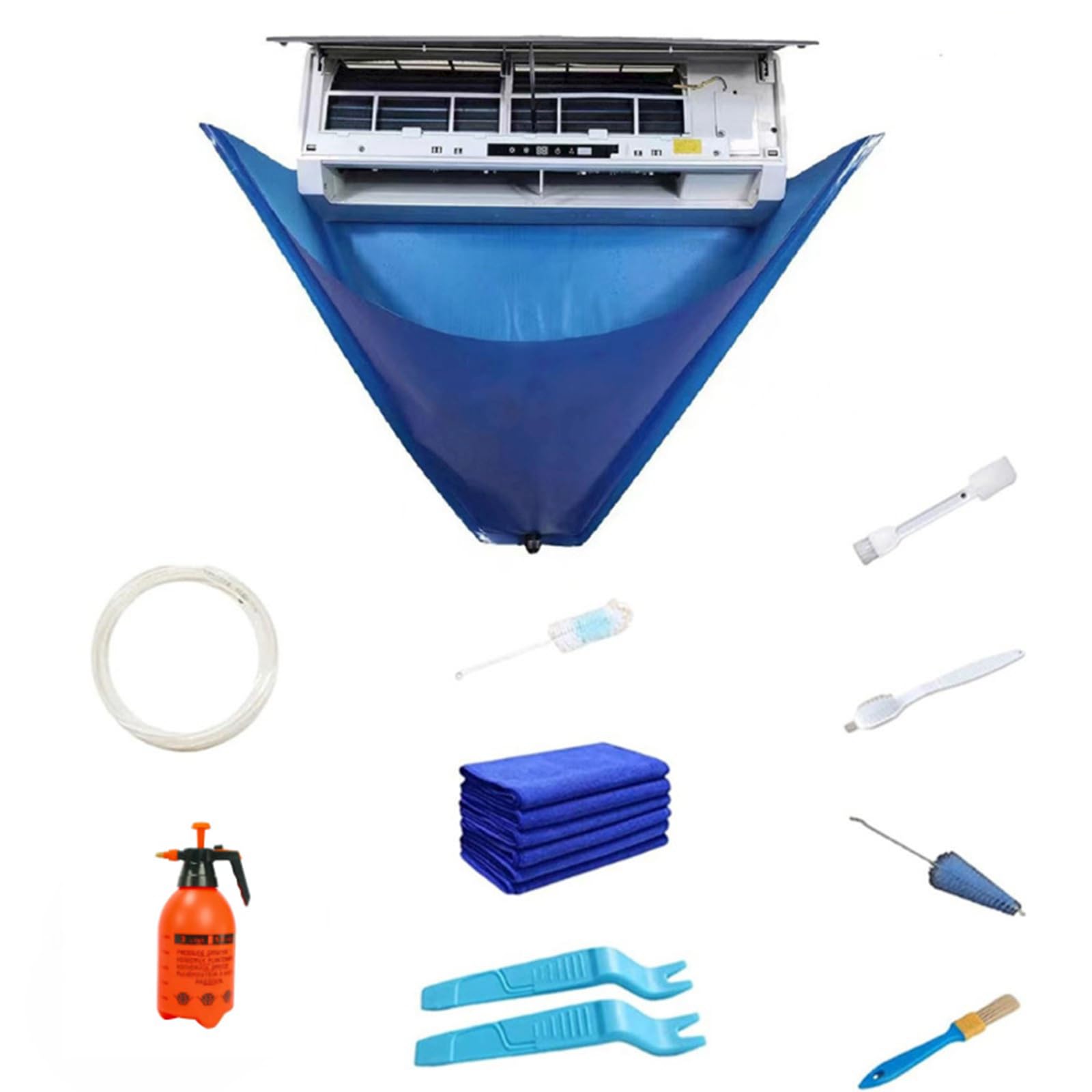 Condizionatore D' Aria Pulizia Copertura, 12 Pezzi Kit di Pulizia AC per Montaggio A Parete Impermeabile, Climatizzatore per La Casa Pulizia Coperchio Antipolvere con Tubo
