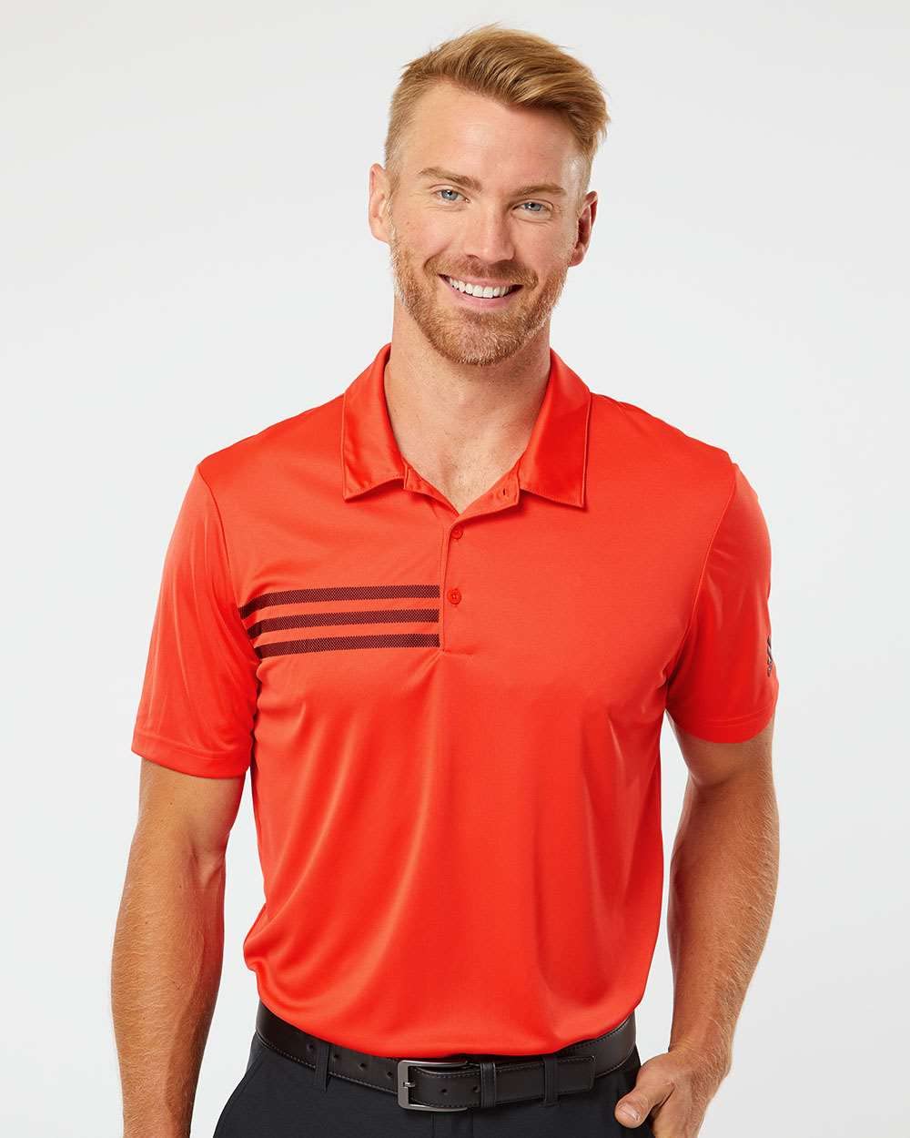 Adidas 3-Stripes Chest Sport Shirt M Blaze Orange/ Black