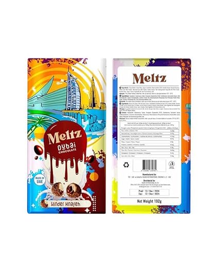 Meltz Pistachio Dubai Chocolate K.i.n.d.e.r Bar 192g - Filled With