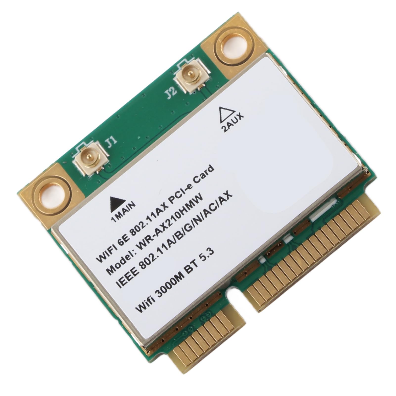 Zunate Scheda di Rete Wrieless, AX210HMW Triple Band 5374M (2.4GHz 574Mbps o 5GHz 2400Mbps o 6G) Mini PCIE Gigabit WiFi 6E Adapter con Bluetooth 5.2, per 10