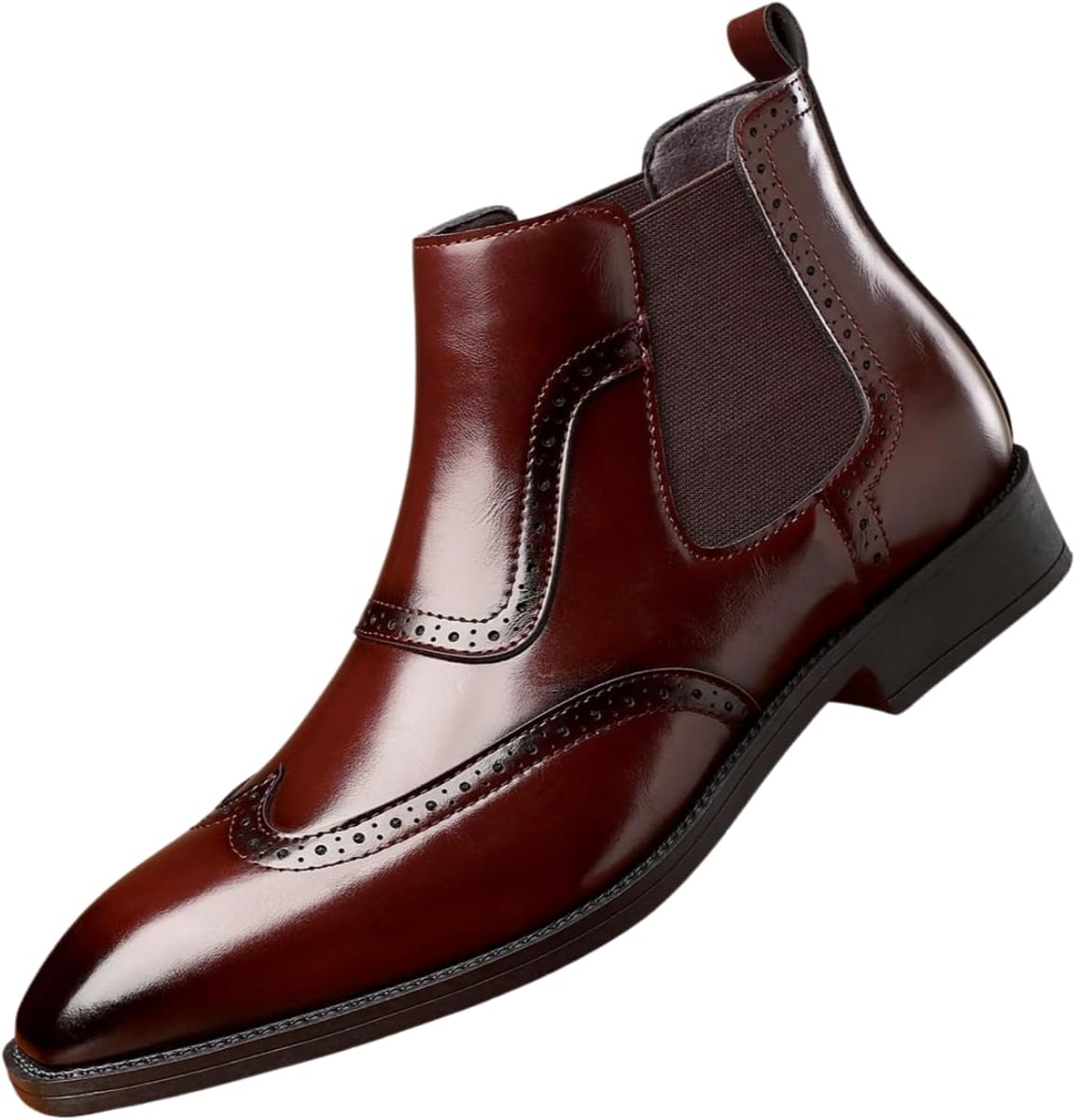 Santimon Men's Chelsea Boots - Leather Slip-on Comfort