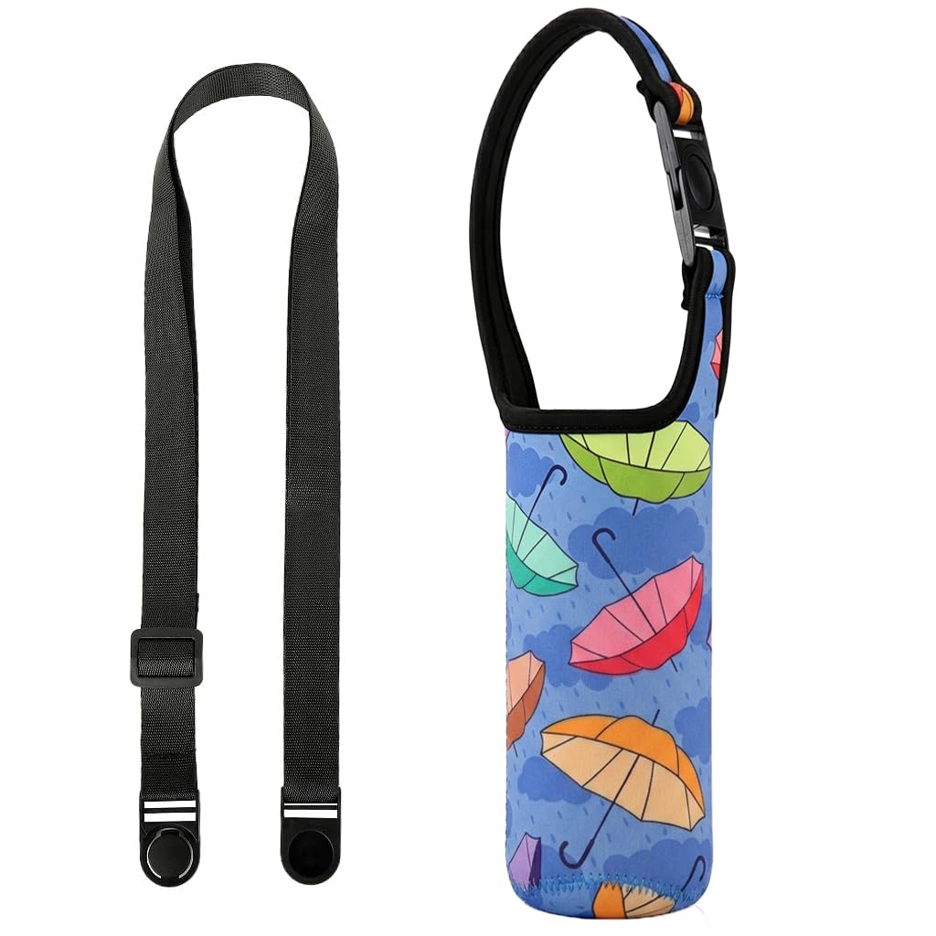 HASTHIP® Child Water Bottle Carrier Bag with Quick Release Buckle Strap, Neoprene Insulated Water Bottle Holder Sling Pouch for 300 to 500ml Bottles, School Travel Outdoor Sports and Daily Use-image-42