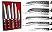 KONOLL Kitchen Knife Set of 5 pcs Japanese AUS-8 Steel Forged Handmade Chef Knives Set without block For Chef Gift Box knofe Set Ultra Sharp with Full Tang Large Wood Handle