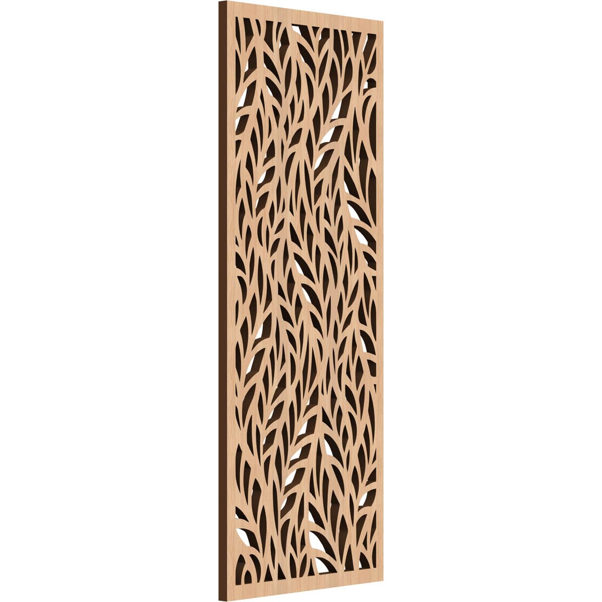 Ortonville Decorative Pierced Fretwork Wood Wall Panels, 9 3/8"W x 24 3/8"H x 3/8"T, Hickory