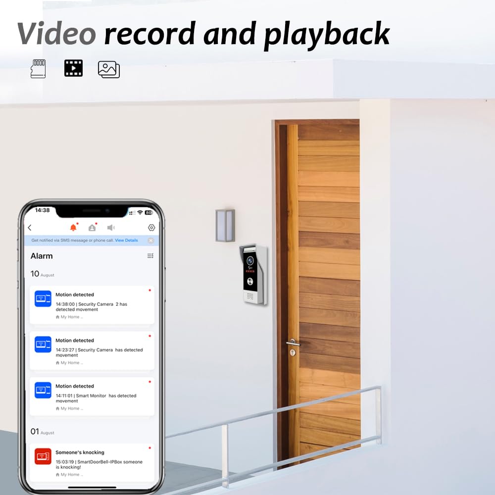 Videocitofono 7 Pollici Touch Screen - 1080P HD Con Visione Notturna | Rilevamento Movimento PIR | Impermeabile IP65 - Foto 8
