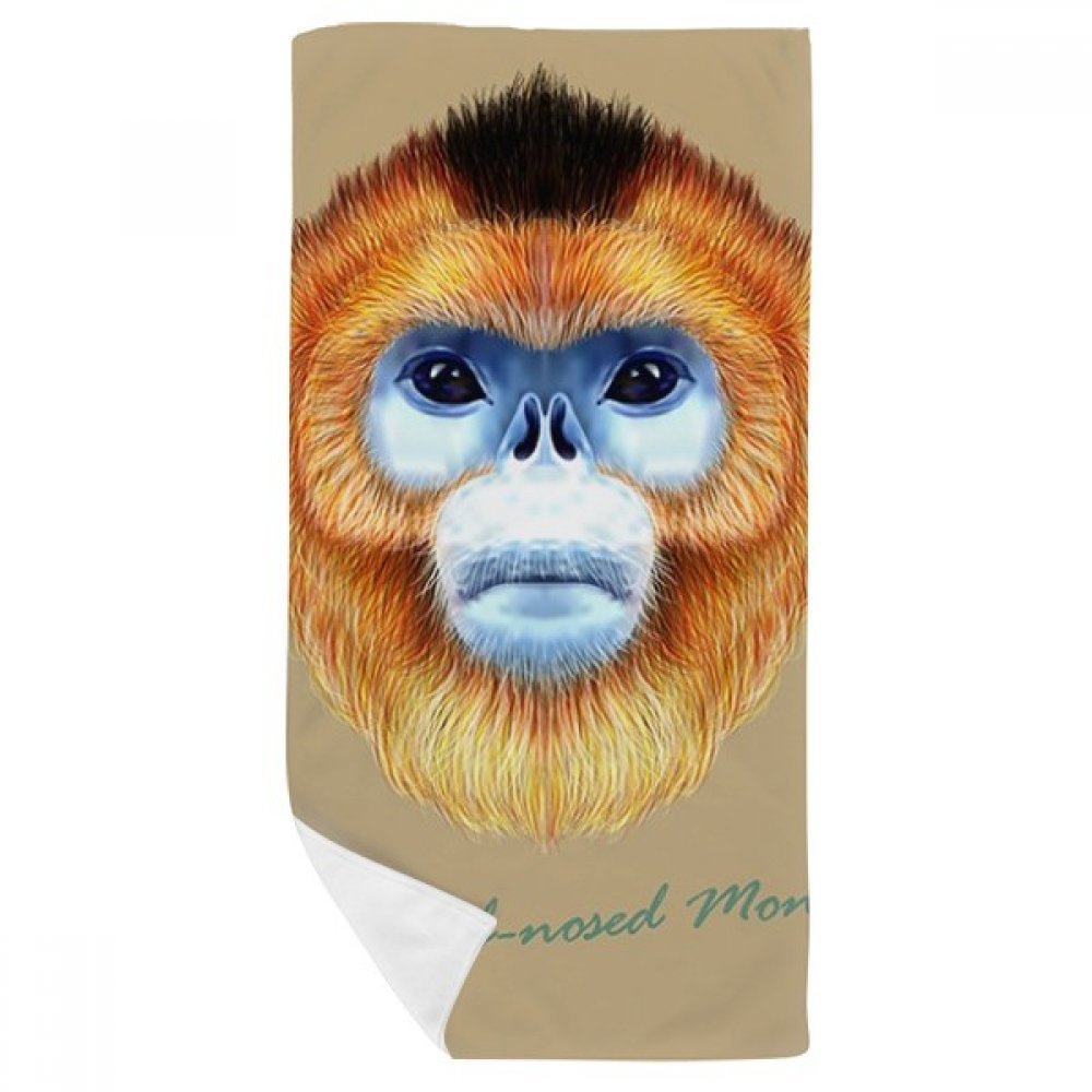Serviette de bain Singe DIYthinker en coton doux multicolore de dimensions 35x70cm