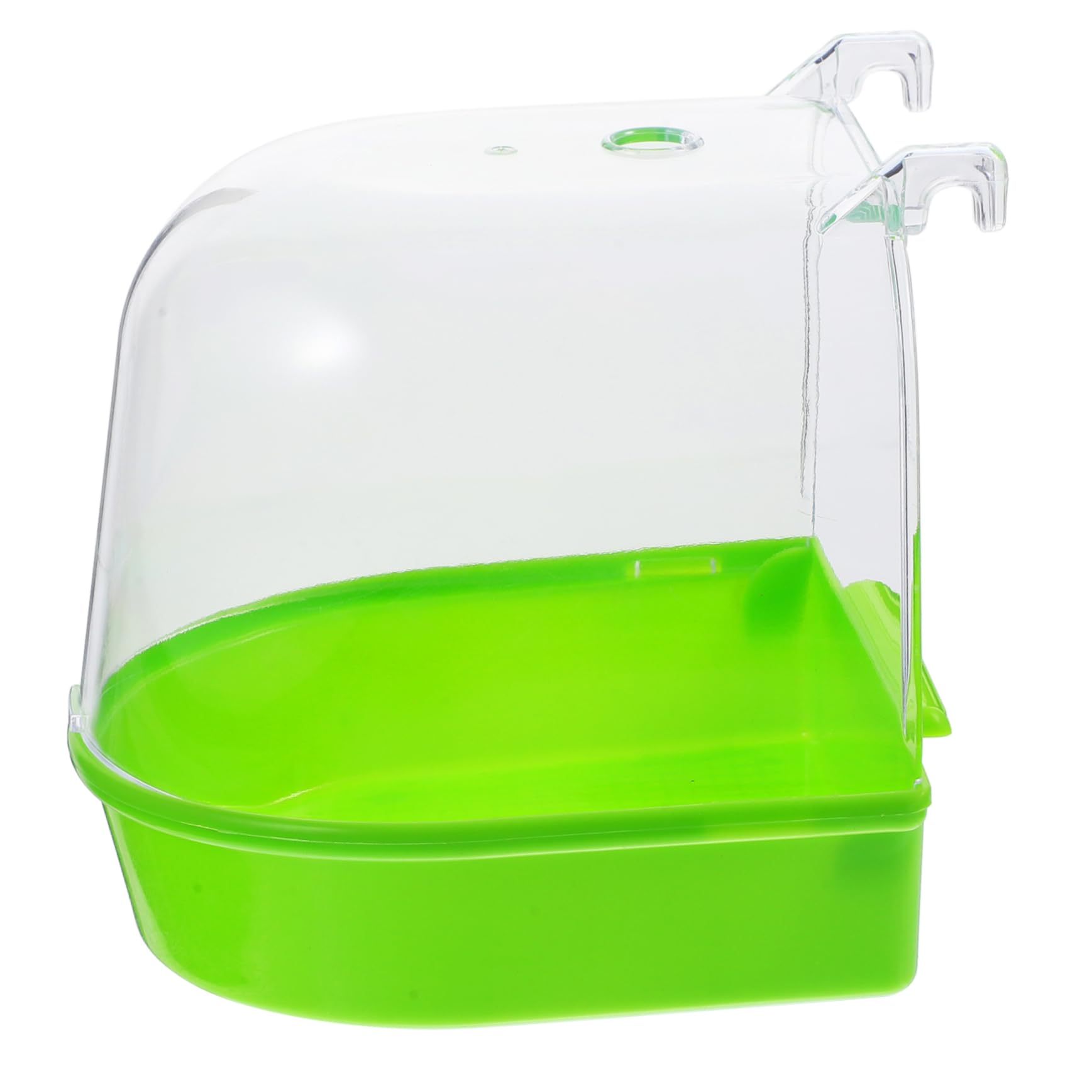 Housoutil Parrot Bath for Cage Bird Bath Cover Green Plastic Bird Bath Cage for Canary Parrot