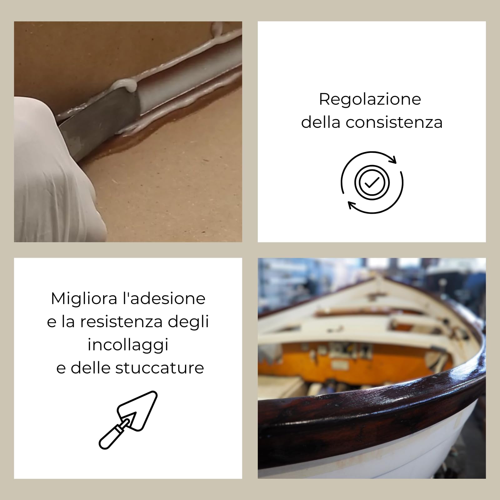 Additivo MICROFIBRE per Resina 5L, Polvere Finissima Premiscelata di Fibra di Vetro e Macinata per Stucchi Strutturali per Riparazioni di Vetroresina, Legno e Materiali Danneggiati