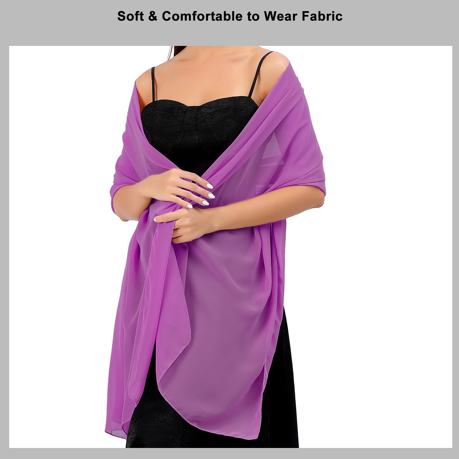 lifwimner Scialle Donna In Raso Chiffon Silky Sciarpa Tinta Unita Wrap Stola Per Sposa Damigella Cerimonia Matrimonio Serata