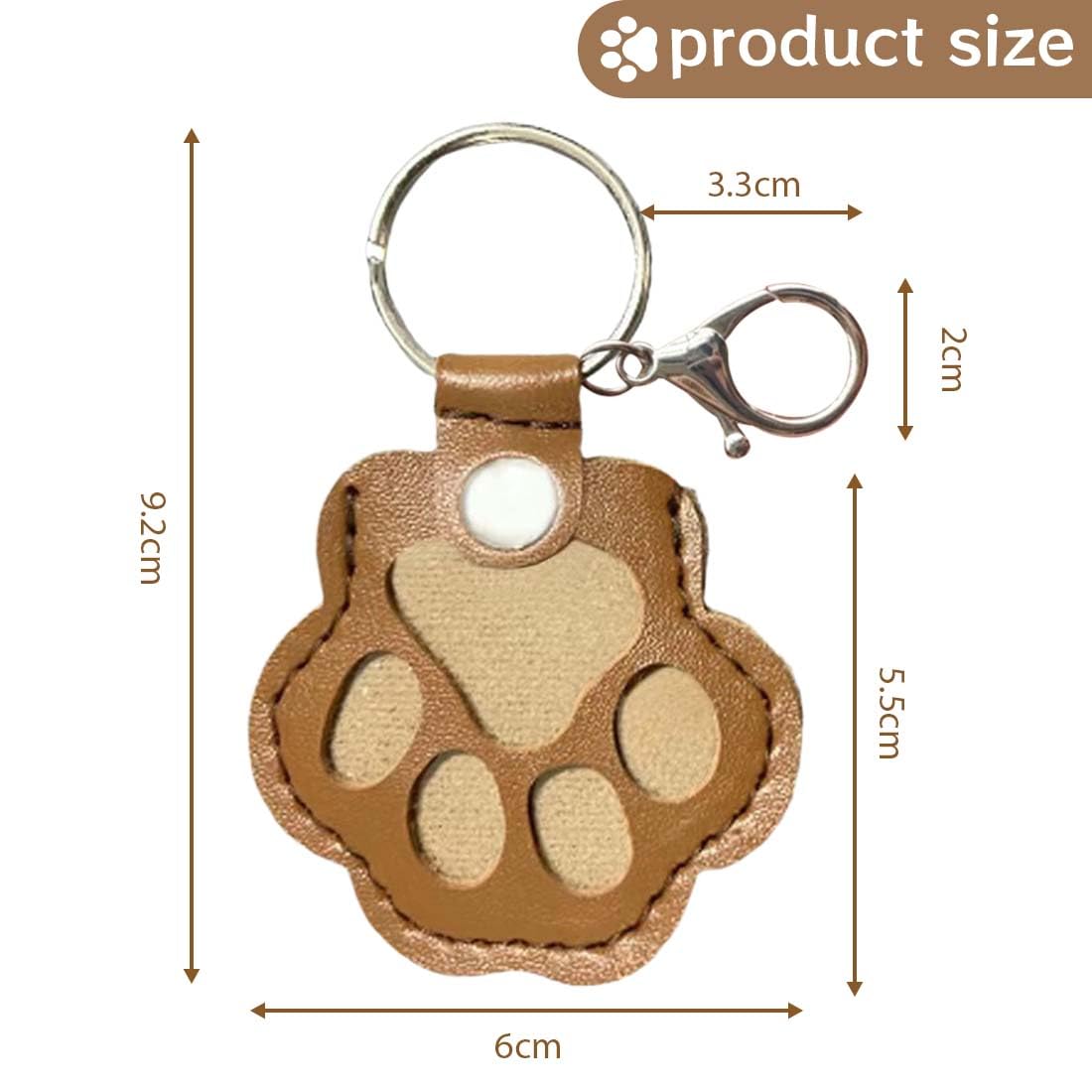 Llavero para Pelo de Animal, Pet Memorial, Recuerdo de Pelo de Mascotas, Llaveros de Cuero, Diseño de Huellas de Patas, Llavero para Recoger Pelo de Gato y Perro (2 Unidades, Marrón, Negro)