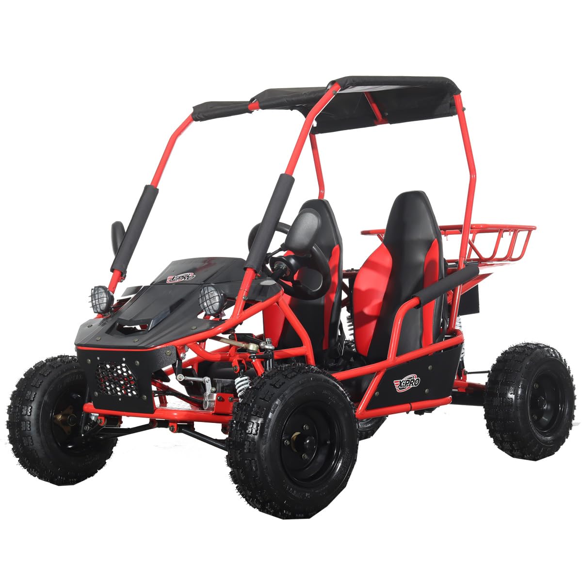X-PRO E-Rover 2000 Electric Kids Go Kart with Reverse and Rear Disc Brake! Big 8” Wheels！ (Red)