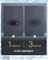 Vista 106 de MontVoo - Tapete de baño con base de goma, antideslizante, de secado rápido, absorbente, fina, para debajo de la puerta, de gamuza sintética