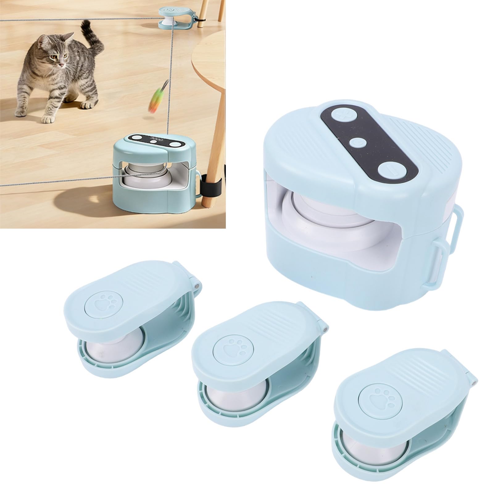 AMONIDA Jouet Automatique pour Chat, Jouet de Jeu électrique Interactif, à Vitesses Réglables avec Conception Anti-Fatigue, Idéal pour Les Chats d'intérieur pour Brûler de l'énergie et Rester Actifs