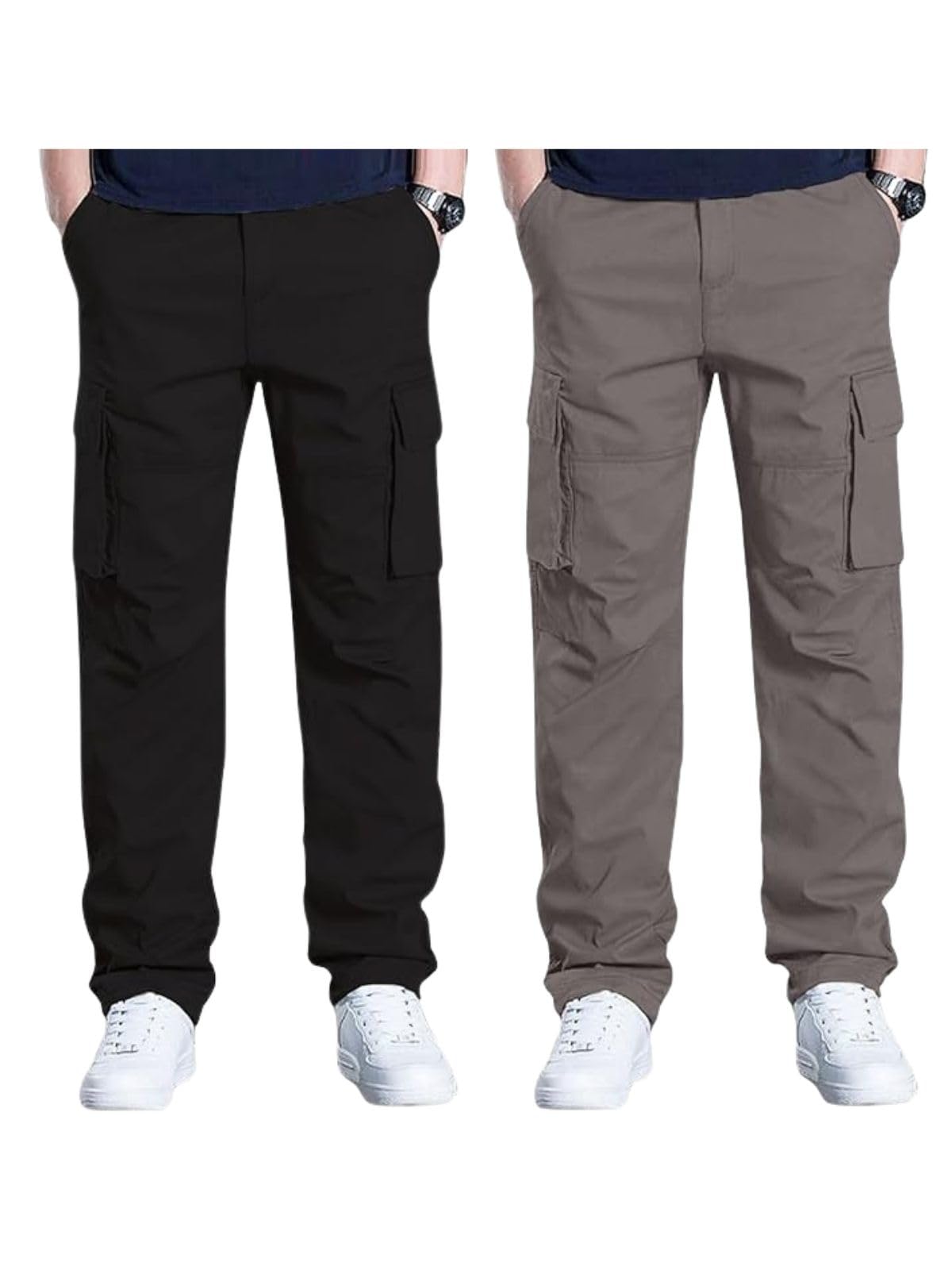 Leriya Fashion Men's Regular Fit Low Rise Cargos Trousers | Cargo Track Pant | Loose Fit | Regular Trouser Loose Fiting | Treck Pent with Multiple Pockets-picture-22