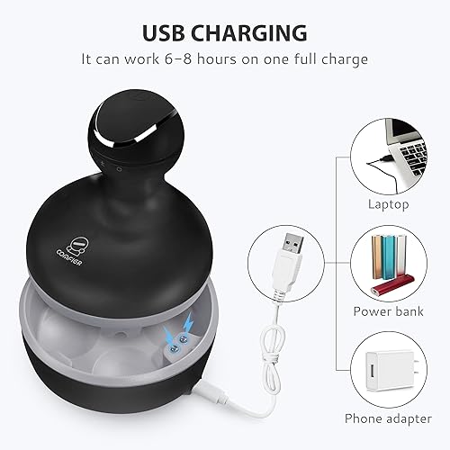 Miniatura 8 de COMFIER Masajeador eléctrico para el crecimiento del cabello, masajeador de cabeza inalámbrico para el estrés del cuero cabelludo, rascador de pelo