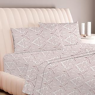 Carressa Linen Luxury Egyptian Cotton Queen Printed Sheet Set - 600 Thre...
