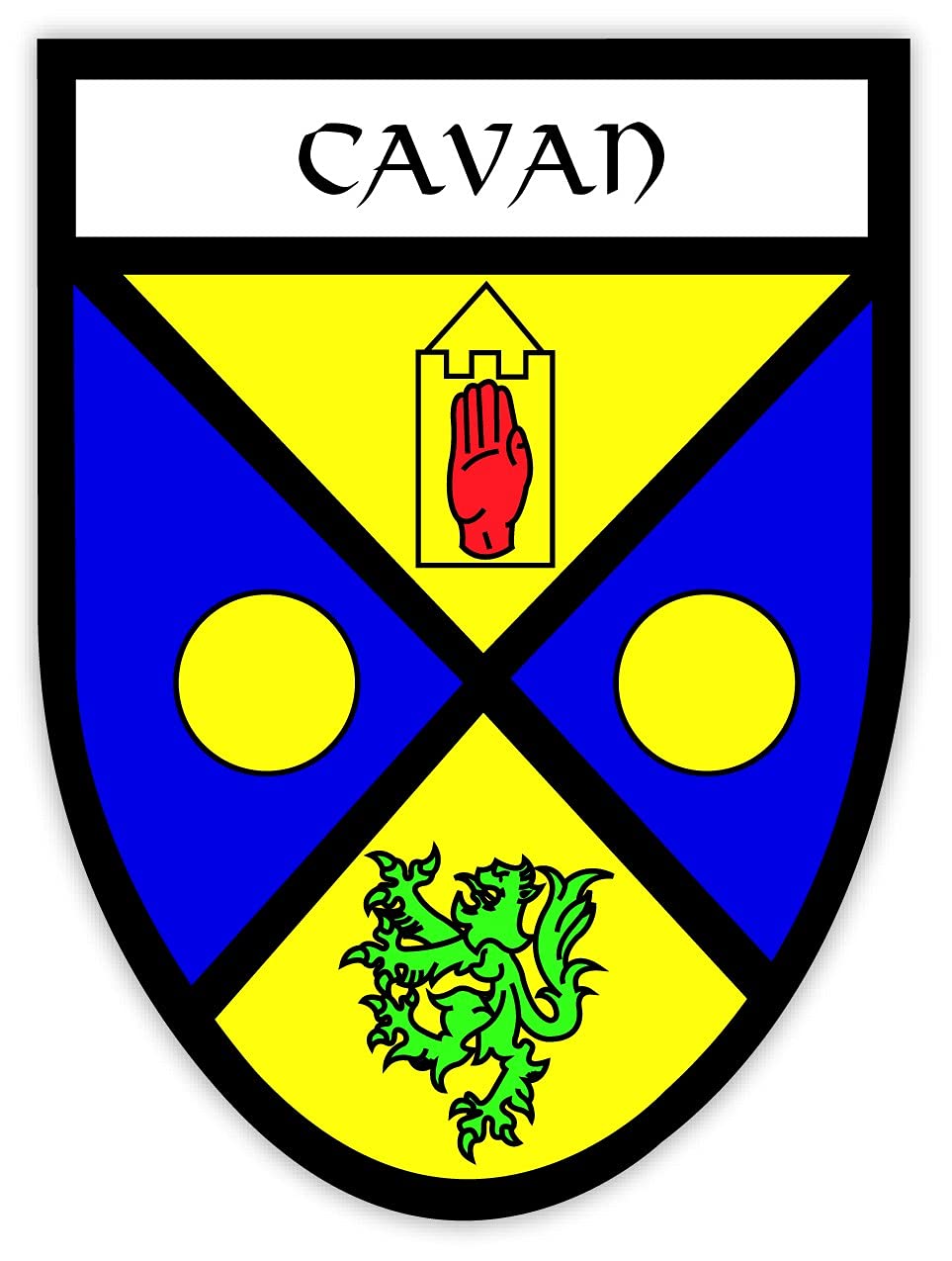 Cavan Irish County Crest Shield Car Bike Sticker Decal Northern Ireland