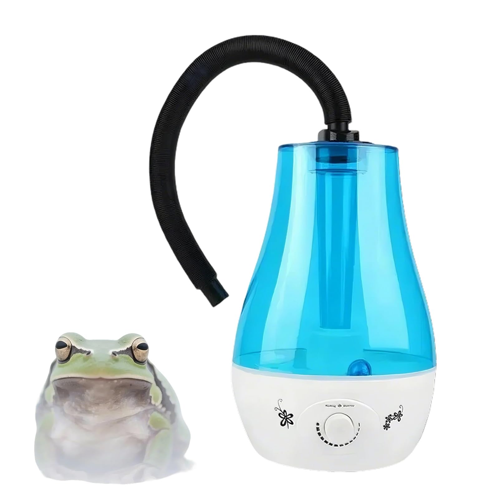 Humidificadores de 3L para Litoria Caerulea, Ceratophrys Cranwelli, Humidificador, Nebulizador para Anfibios y Reptiles, Manguera Expandible(Blue)