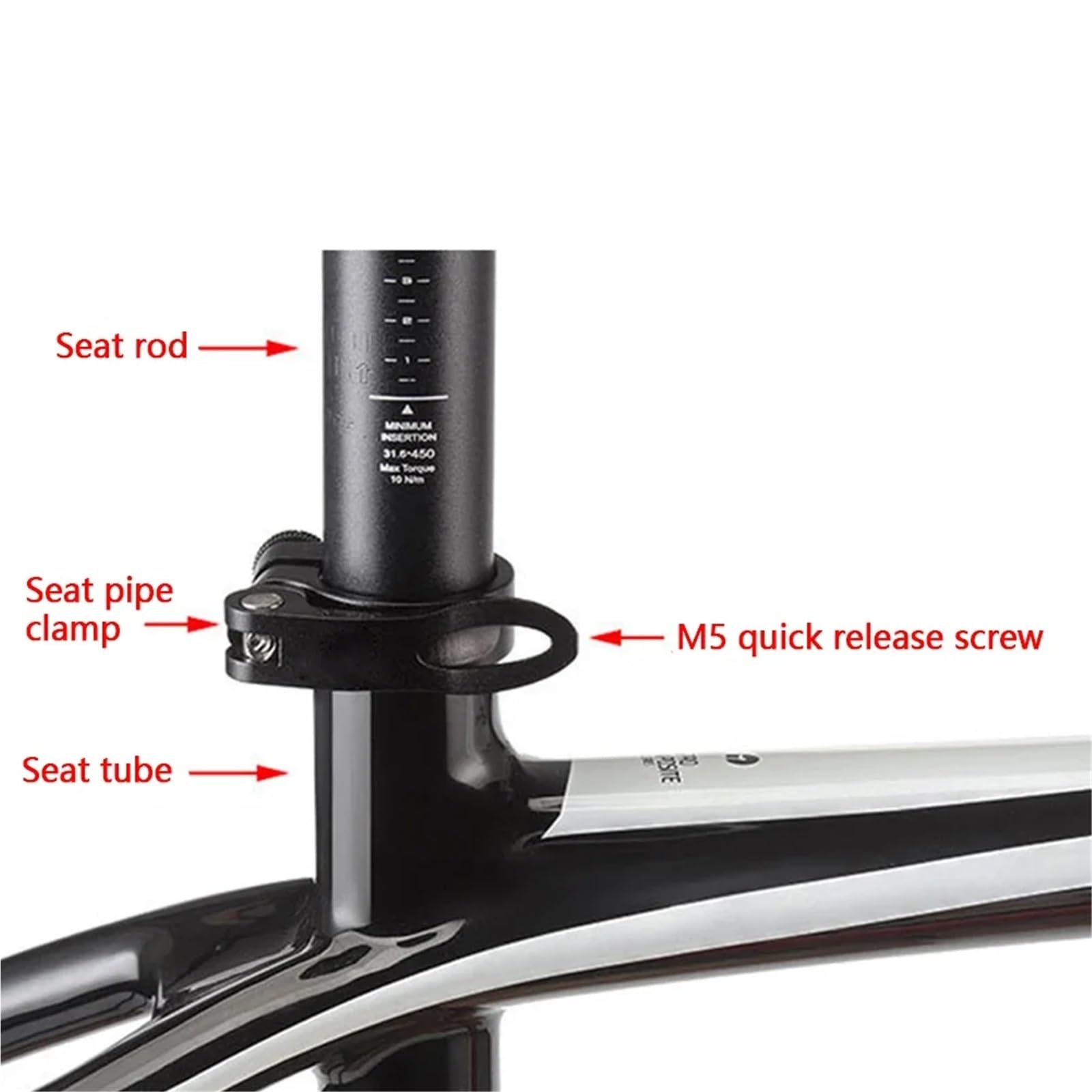 Vite a sgancio rapido per morsetto sedile 5 Pezzi M5x45mm Vite A Sgancio Rapido For Reggisella MTB Morsetto Leggero For Altezza Regolabile Tubo Bicicletta
