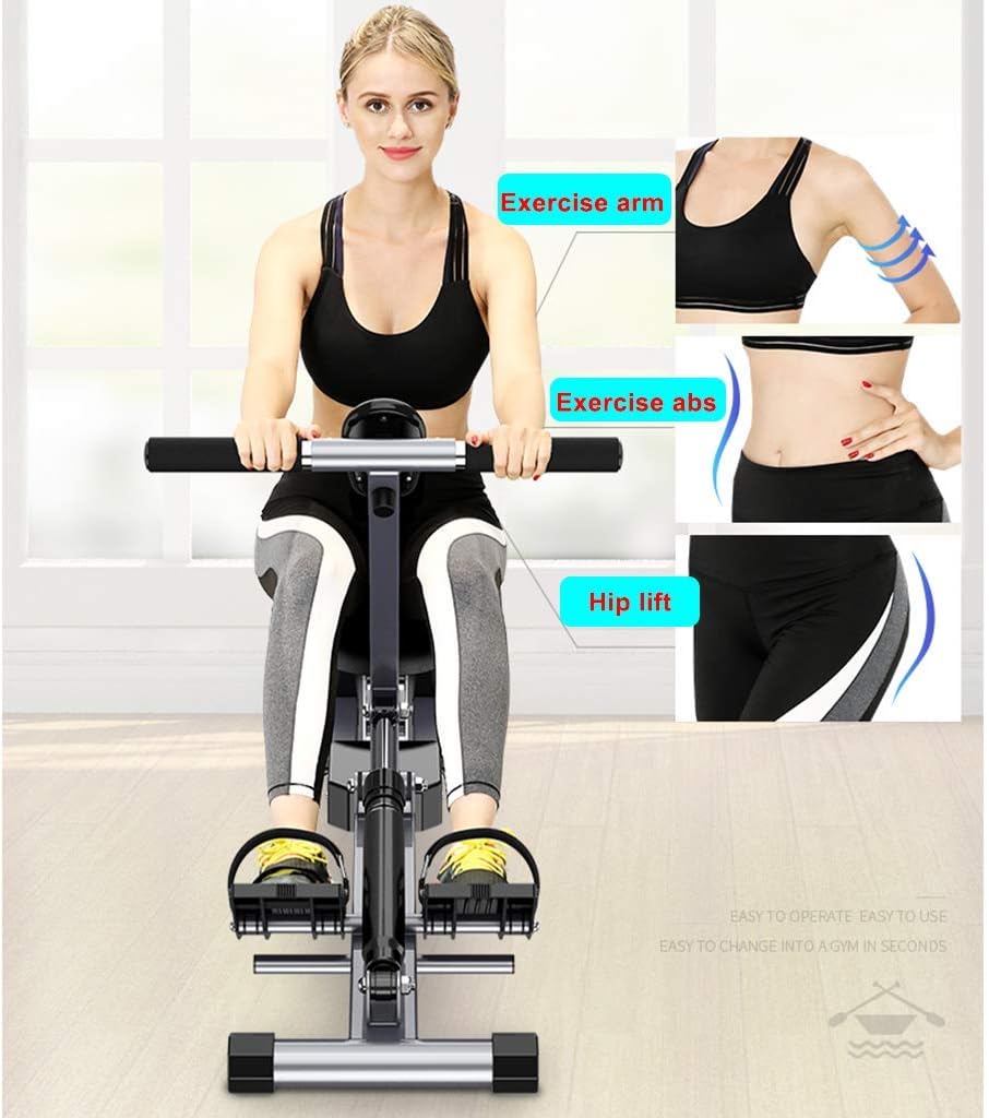 Foldable Rowing Machines Rowing Machine for Home Use Foldable Adjustable Resistance Rowing Machine with LCD Display Fitness Cardio Workout Weight Loss Rower Silver Gray