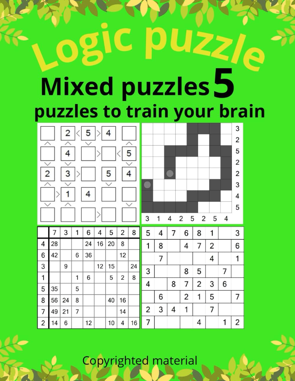 Mixed Puzzles 5: 243 Unique Logic Puzzles – Bricks, Kazaguruma, Sudoku Variants, Mazes, Crosswords & More (Puzzle challenge)