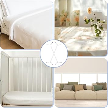 Bed Sheet Clips for Bedding, Bed Sheet Holder, 2 Pcs, White