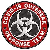 Outbreak Response Team - Biohazard Symbol I Survived 2020 Social Distance 19 Theme - Vacation Souvenir Embroidered Premium 3.5' Patch Iron On or Sew On Biker Emblem Decorative Gear Appliques