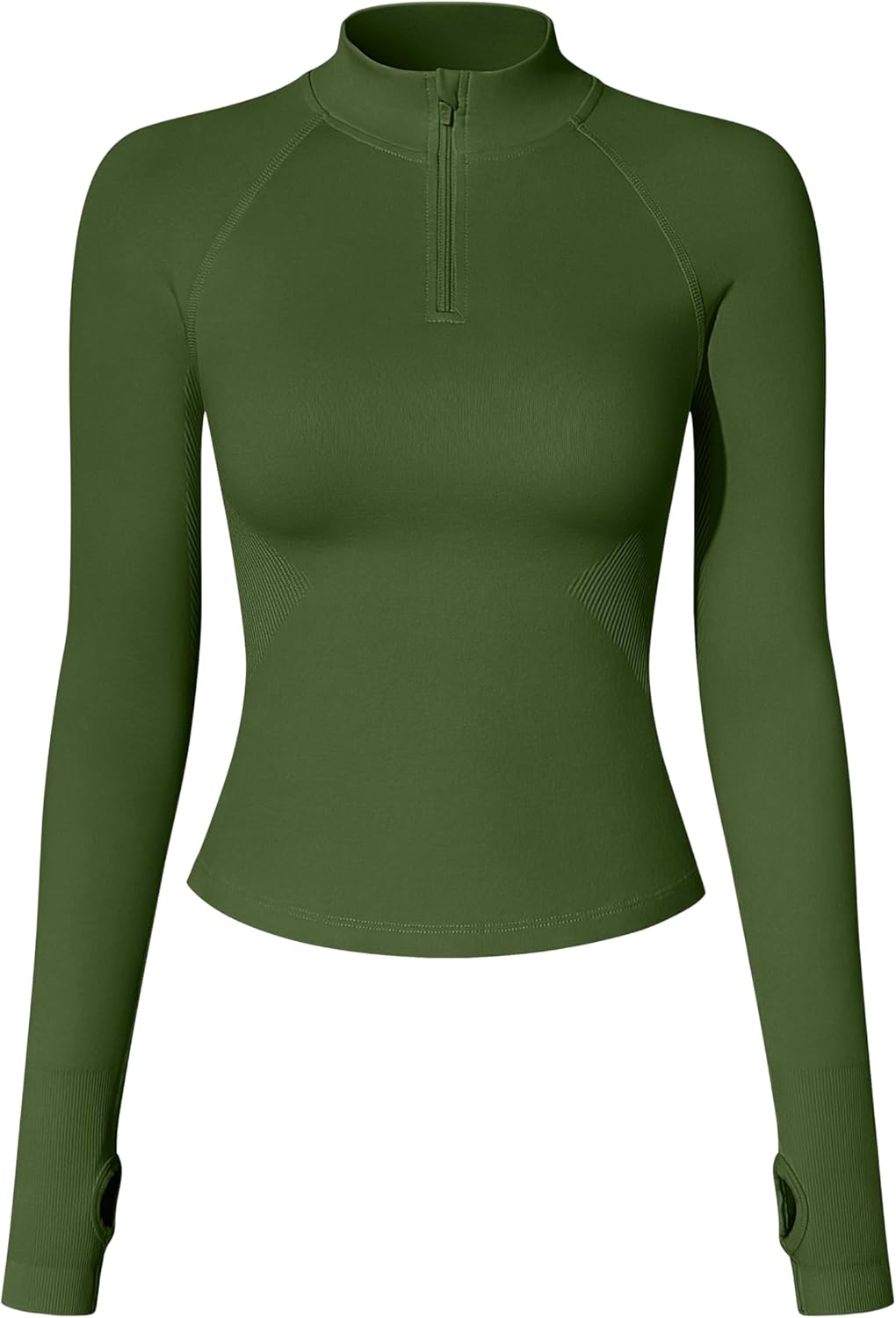 OQQ Workout Shirts Women Long Sleeve Yoga Tops Impact Half Zippy Tunics Running Shirts