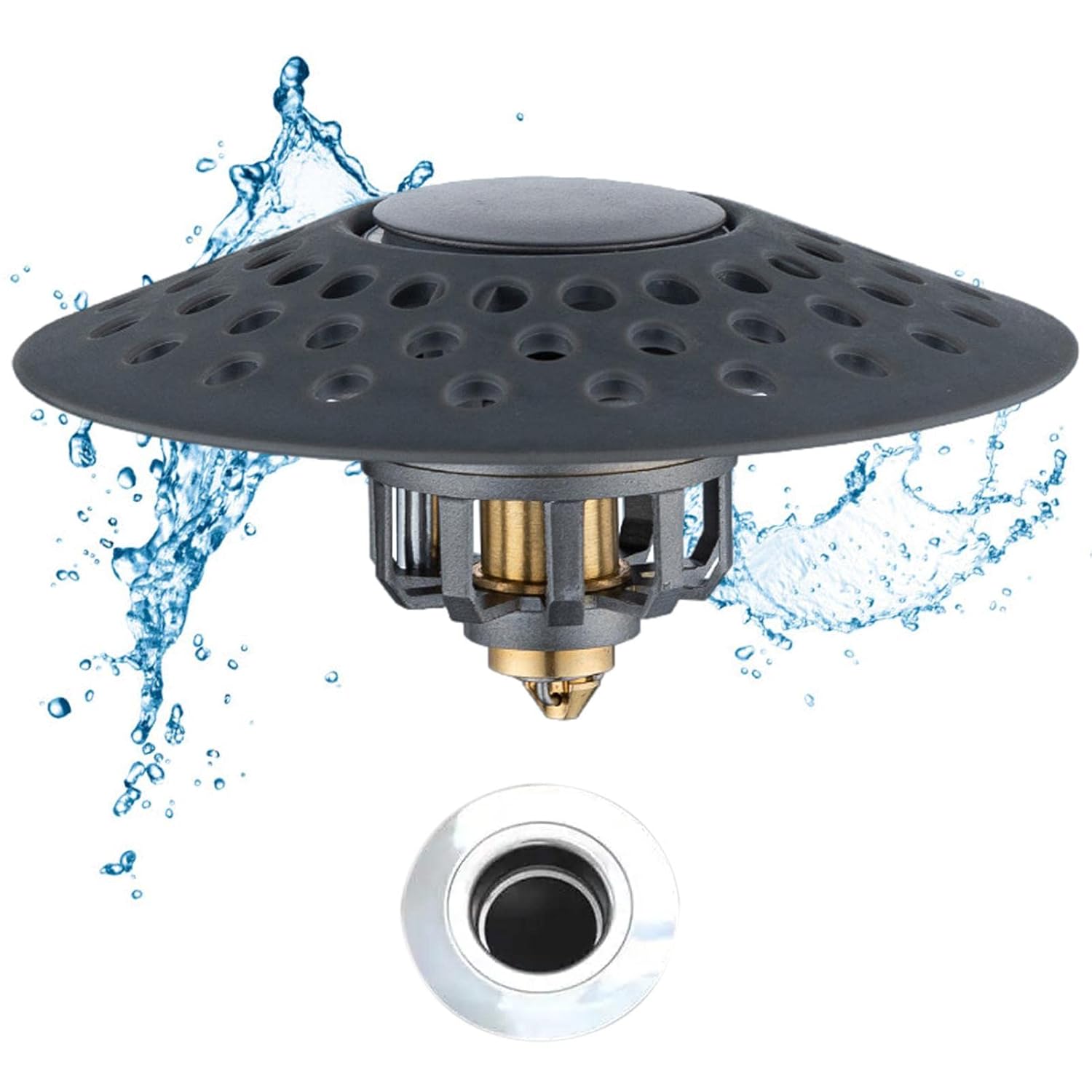 Tub Stopper with Lid Hair Collector Upgraded Bathroom Shower Drain Hair Trap