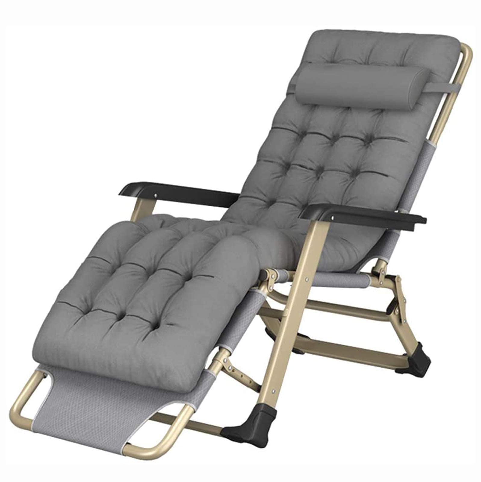 Chaises longues inclinables grises haut de gamme pour terrasse et patio