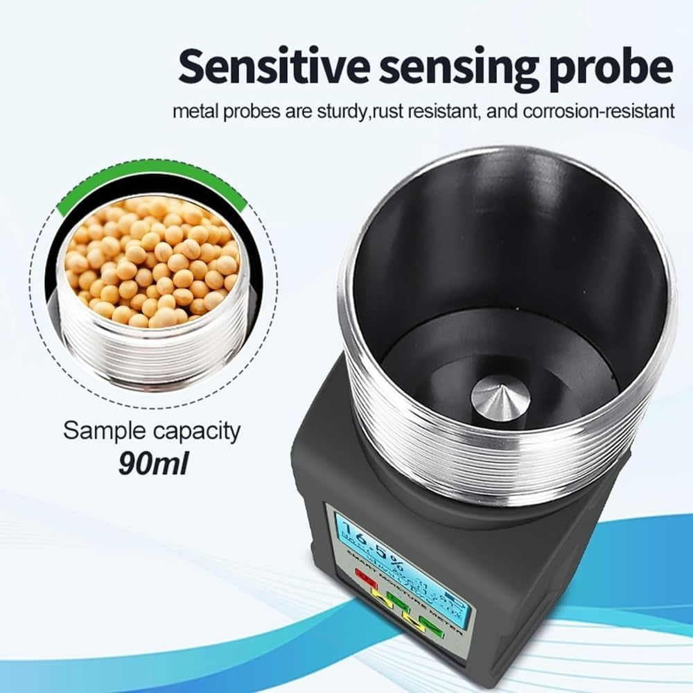 100V240V SKZ111B Alliteqwe MG-pro 水分計 穀物スマート水分計 25種類の穀物湿度 穀物用ポータブル水分計 25粒水分計 デジタル音声放送 水分温度計 デジタル分析装置