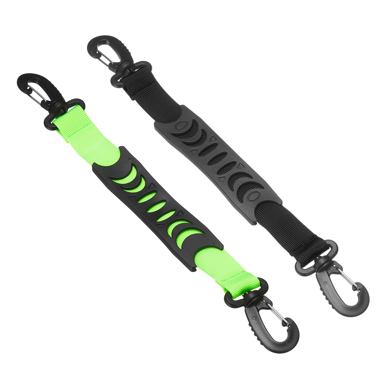 YELARXI Roller Skate Lifter, Skate Leash with Carrying Handle Buckle Fixing Accessory 13 Inch & 2 Pack & Nylon & Black/Fluorescent Green - Fitting for (Ski Boots/Snowboard/Skating Shoes)
