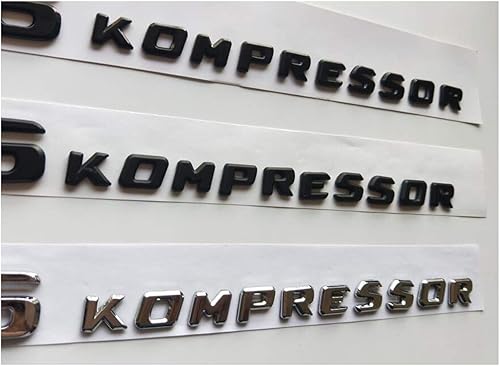 Miniatura 2 de KOMPRESSOR - Adhesivo decorativo para guardabarros de cajuela y emblemas cromados, negro mate, para Mercedes Benz AMG (negro brillante)
