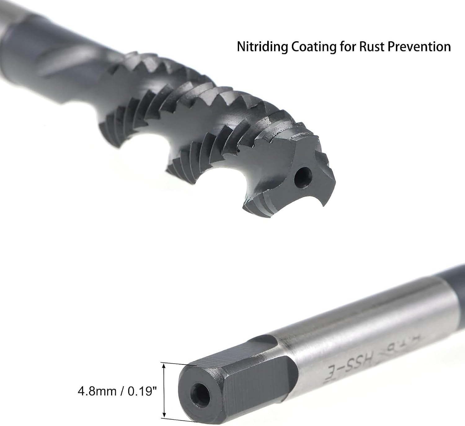 M8 x 1.25 Thread Tap Drill Bits M8 Machine Taps, Spiral Flute Thread Tap, Metric Machine Threading Tap HSS Nitriding Coated H2 Tolerance, 2PCS