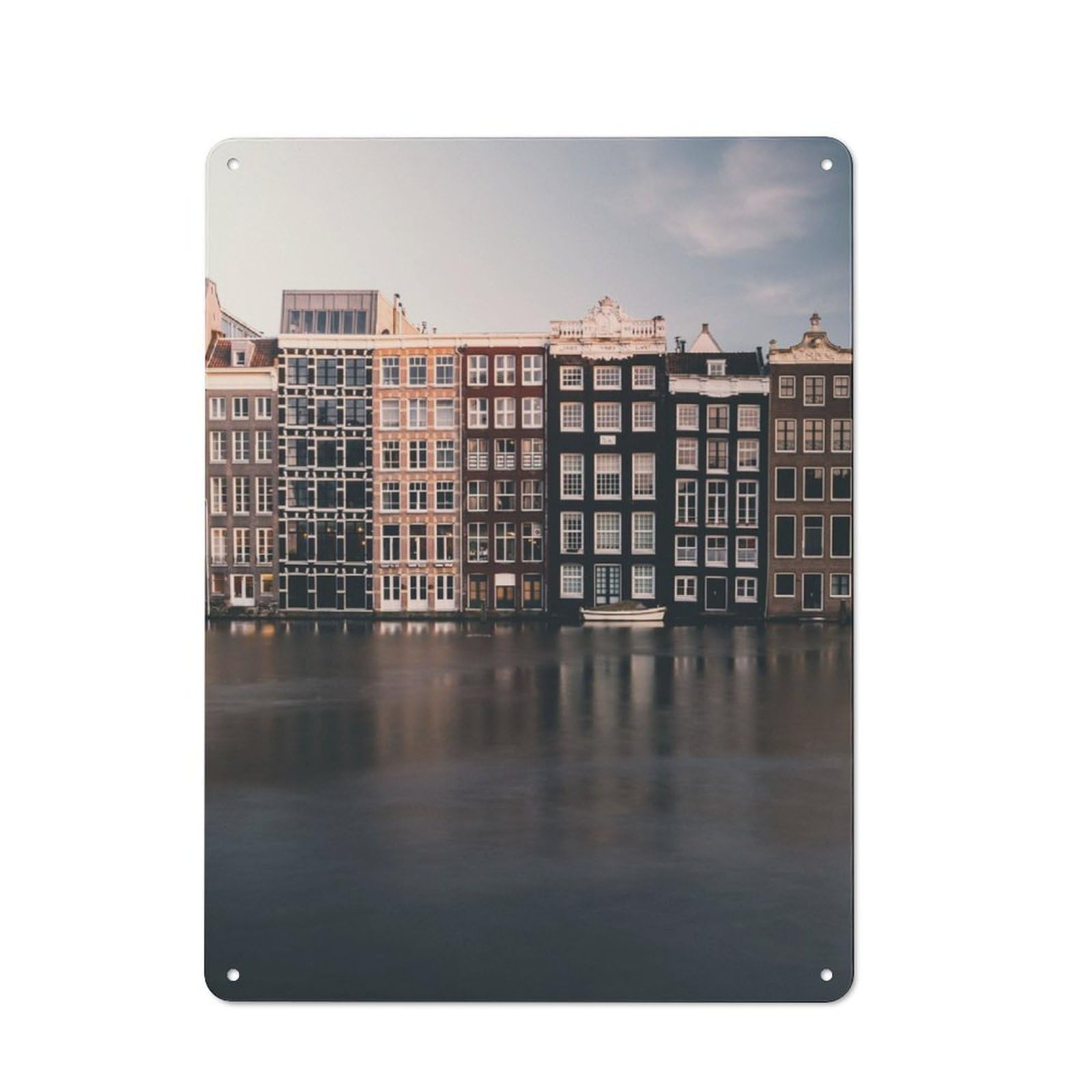 Junmoney Amsterdam Metal Plaque 40X30cm With For Workshop Wall, Retro Decor, For Garage, Workshop And Man Cave Decoration