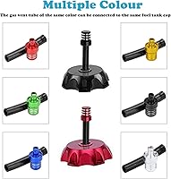 Vista 3 de 2 piezas de tapón de combustible de gas con ventilación de aire, manguera universal CNC, válvula de tanque, tubo con bola de retención, ventilación