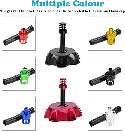 Miniatura 3 de Manguera de ventilación universal de tanque CNC con tapa de combustible de gasolina, tubo de ventilación con bola Chekc de aluminio para 50 cc, 110