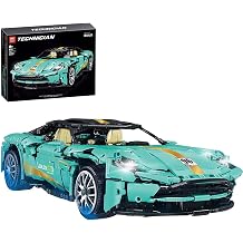 Aston Martin DB11 Technics Sports Car Model, 2008 Pcs Blocks Cyan Supercar Static Racing Car Advanced Building Set for Adults, DIY Construction Set with Lego Technic