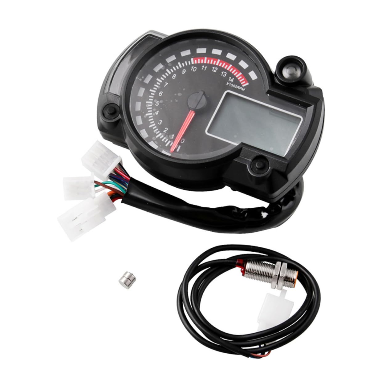 Waterproof Motorcycle Digital Speedometer Odometer Tachometer Backlight for Universal Motorbikes Battery Status Meter for Accurate Speed Measurement
