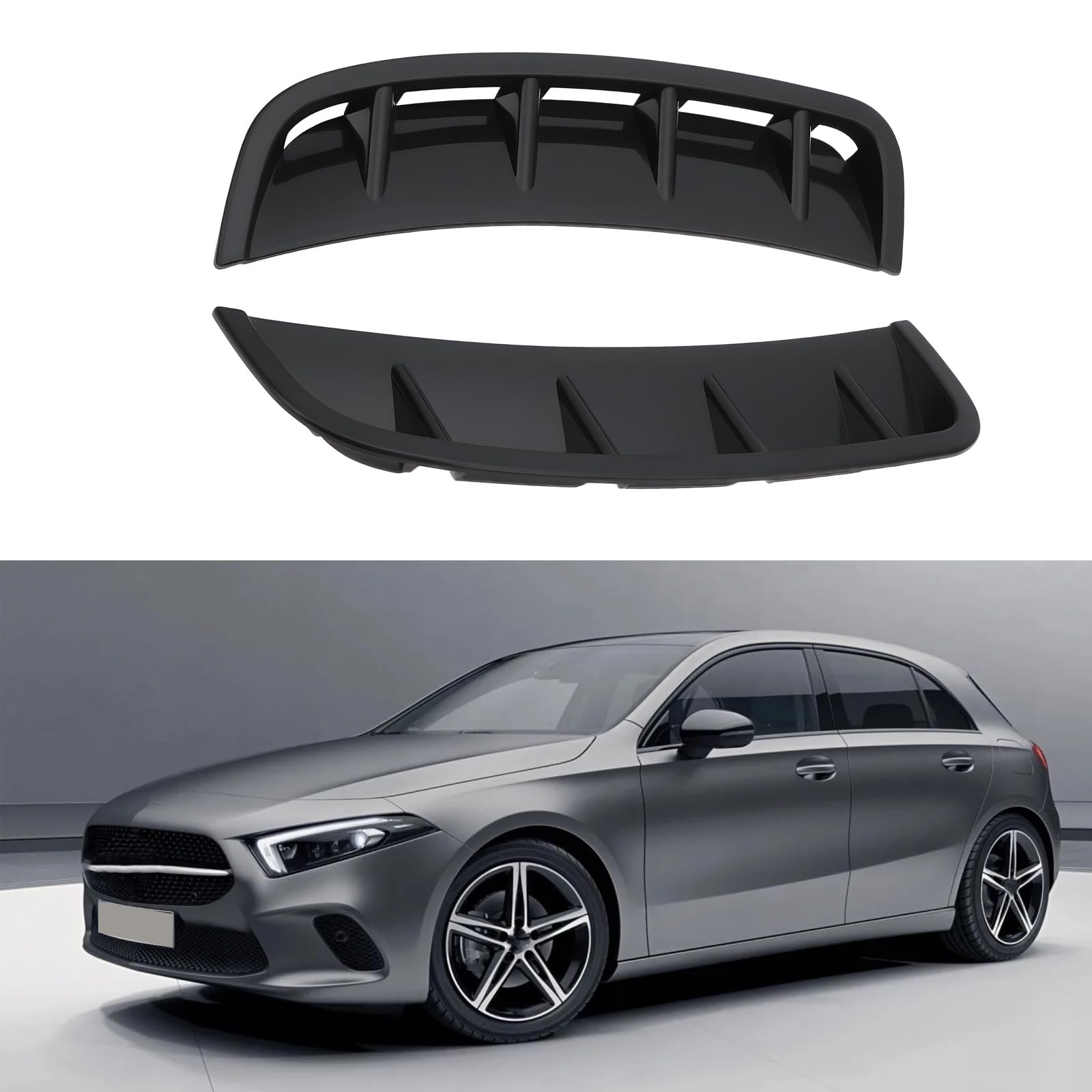 EMSea 1 Par de Cubiertas de Ventilación Laterales para Parachoques Delantero Compatible con Mercedes-Benz Clase A V77 Hatchback AMG Line 2018-2022