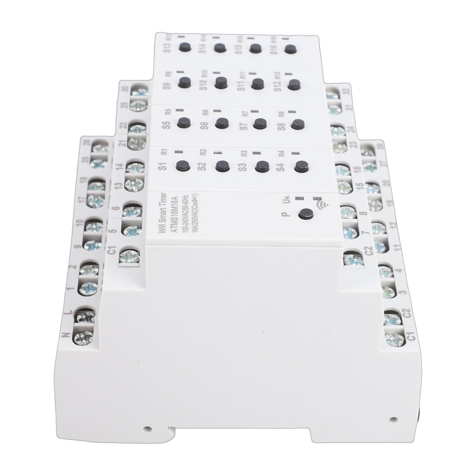 Interruptor Inteligente, 16 A, 16 Canales, Temporizador de 30 Programas, Interruptor WiFi, de Luz con Interruptores Externos, Control de Voz para Automatización de Oficina en el Hogar