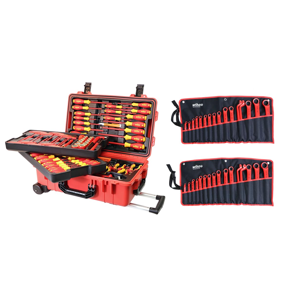 Insulated Master Electrician's Tool Set In Rolling Water Tight Traveling Tool Box 112 Piece