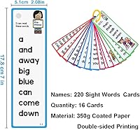 Vista 2 de Lachilly 220 Sight Words Flashcards, High Frequency 220 Words, Beginning Reading, Kindergarten to 1st Grade, ESL Teaching Materials, Autism Learning