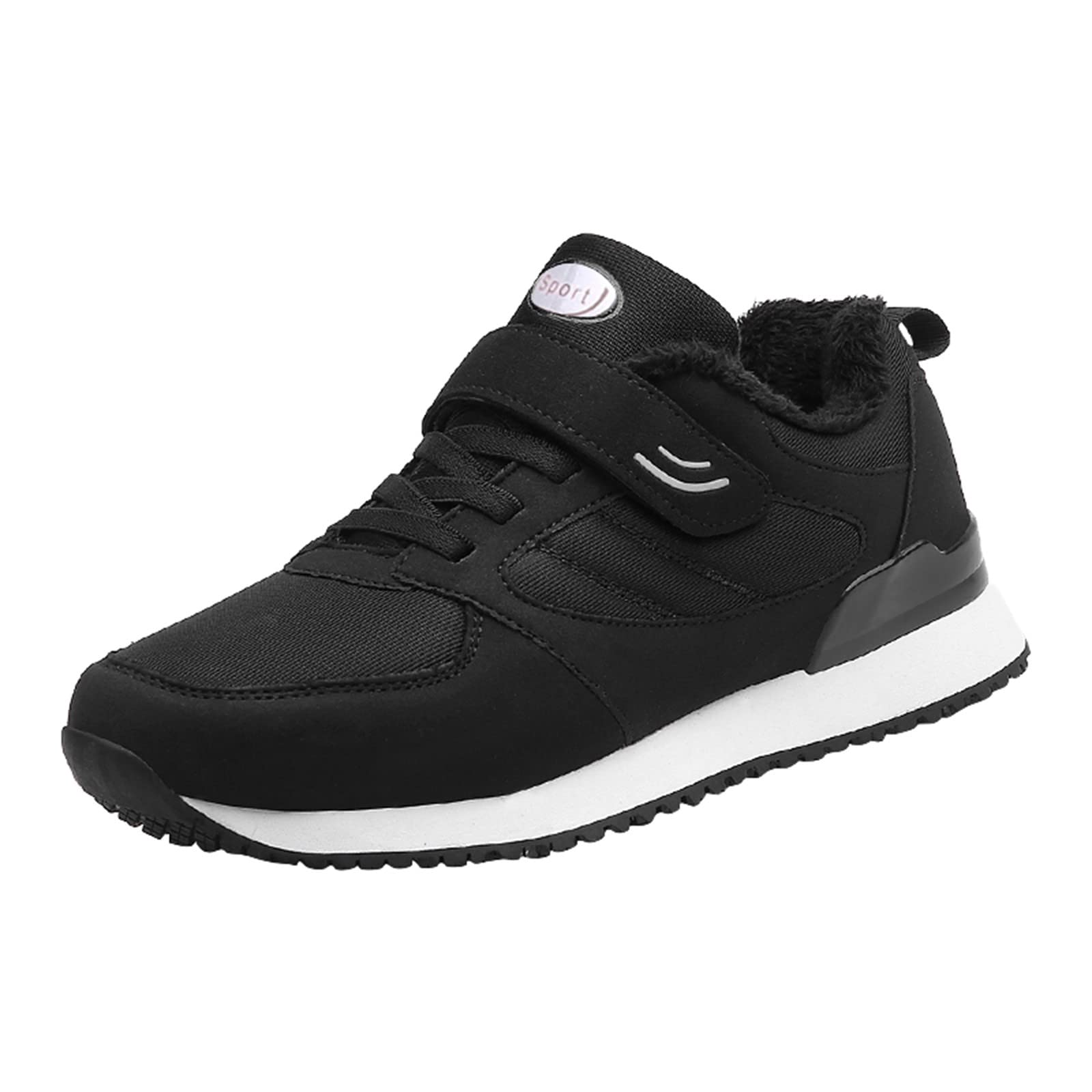 FGUUTYM Botines para mujer, color negro, zapatos de algodón para hombre, botas cortas, botas de nieve, unisex, botas cálidas de invierno, botas de invierno, más terciopelo, zapatos deportivos