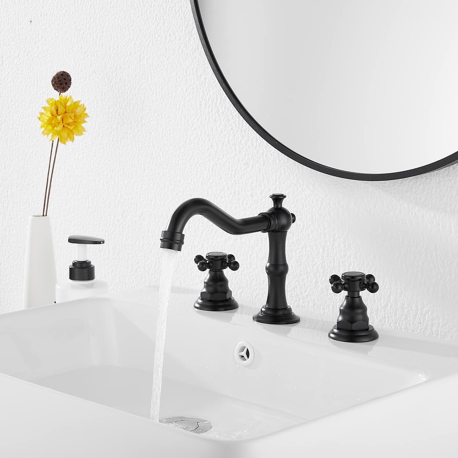 BWE Rubinetti a cascata per lavabo da bagno monocomando con leva a un