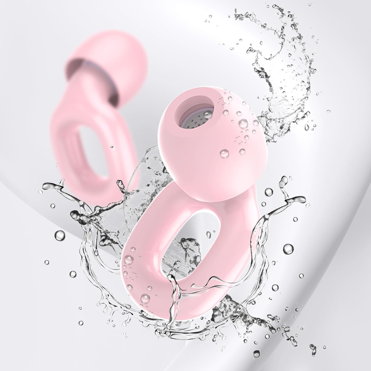Tapones para los oídos para dormir, reutilizables, de silicona, con tapas simples, dobles, reducción de ruido de 35 dB, 7 pares de tapones para los oídos, color rosa
