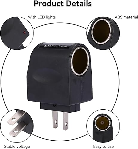Miniatura 5 de Convertidor de CA a CC, transformador de fuente de alimentación universal 500mA 1.5A 240V AC a 12V DC encendedor de coche, adaptador de enchufe