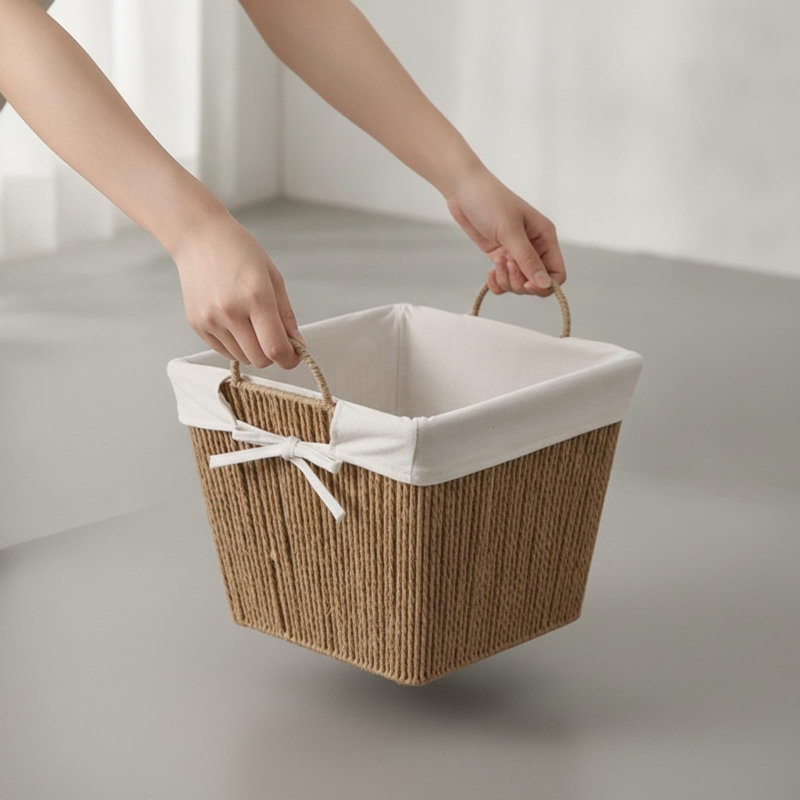 Cesta Portaoggetti con Manici Robusto, L